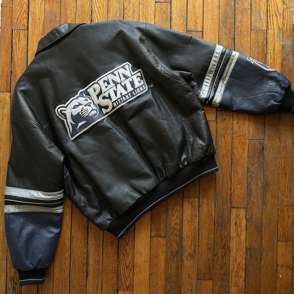 Vtg G-111 Leather Penn State Nittany Lions Insulated Winter Jacket Men L G-III - Picture 9 of 12